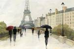 Eiffel in the Rain Marsala Umbrella by Avery Tillmon