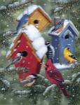 Winter Birdhouses by William Vanderdasson